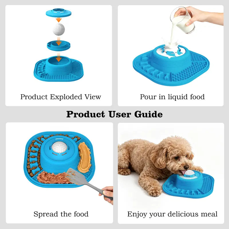 Multifunctional food-grade pet feeder designed to prevent overeating.