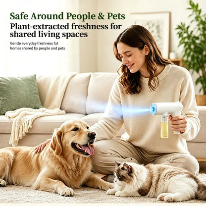 Easily eliminate indoor pet odors, disinfect, and deodorize with just one hand.