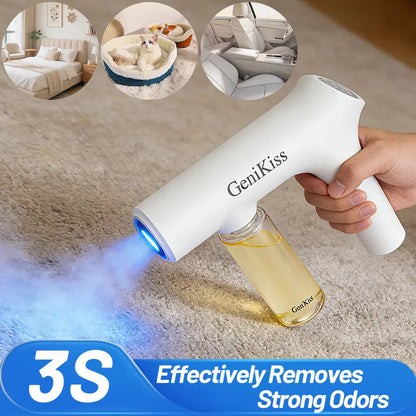Easily eliminate indoor pet odors, disinfect, and deodorize with just one hand.