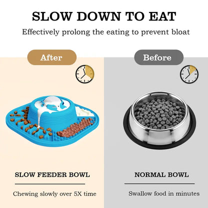 Multifunctional food-grade pet feeder designed to prevent overeating.