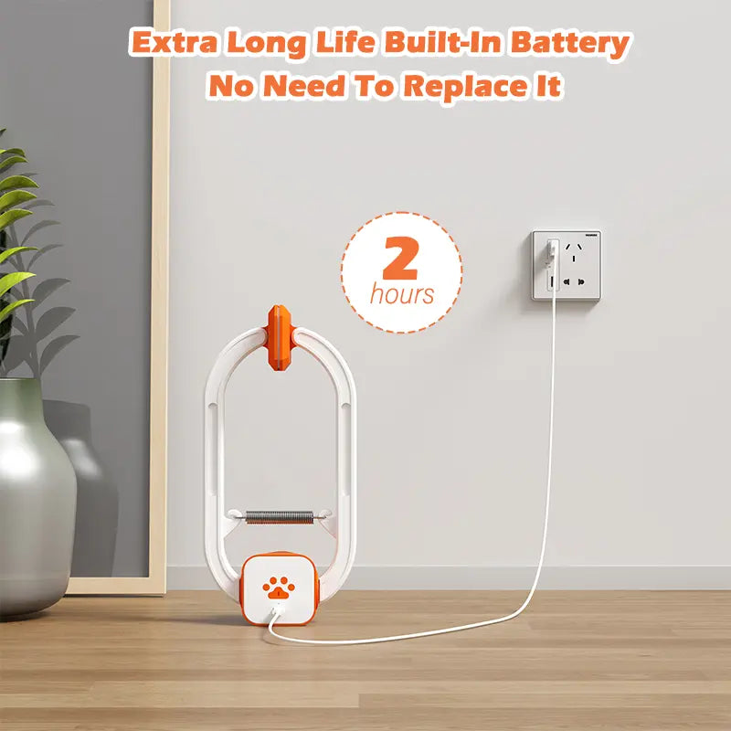Rechargeable automatic cat teaser wand with 2 modes—random bouncing and 360° rotation—to keep your cat active and engaged.